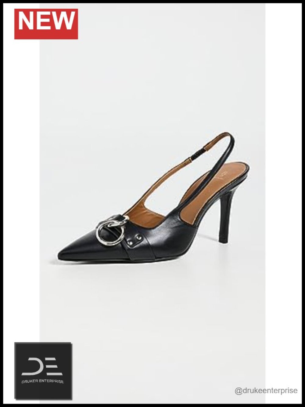 R13 Sling Back Heels Pointed Toe Stiletto Party Pumps Leather - Picture 2 of 5